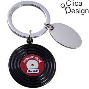 מחזיק מפתחות מתכת תקליט רטרו מבית Clica Design