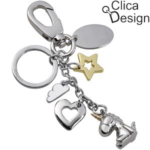 מחזיק מפתחות מתכת יוניקורן מבית Clica Design