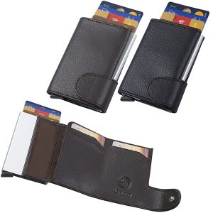 ארנק בטיחות מעור נפה NFC+ RFID שולף כרטיסי אשראי מבית המותג גבעוני
